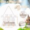 Easter Bunny Welcome Door Sign Easter Wooden Door Decor Bunny Wreath Hanging Plaque Farmhouse Home Front Porch Rabbit Sign with Bow for Shop Home Garden Spring Decor(Natural Color)